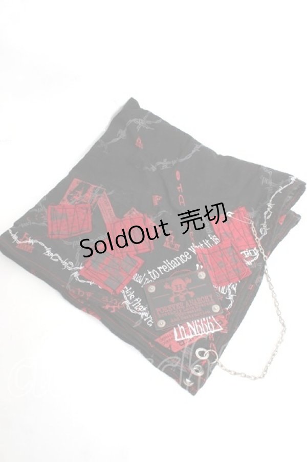 画像1: h.ANARCHY / ガーゼバンダナ  黒×赤 Y-26-03-26-015-HN-ZA-SZ-ZY (1)