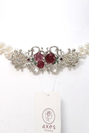 画像: axes femme / グレイスローズパールベルト  シルバー Y-26-03-26-021-AX-ZA-SZ-ZY