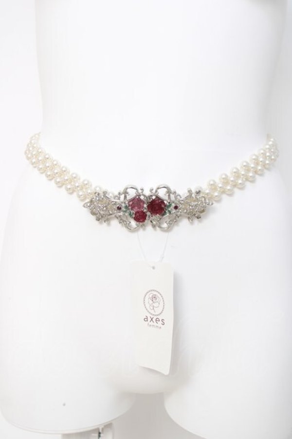 画像2: axes femme / グレイスローズパールベルト  シルバー Y-26-03-26-021-AX-ZA-SZ-ZY (2)