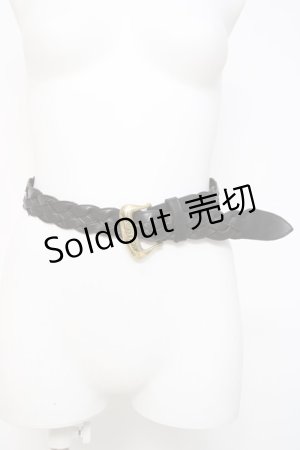 画像: INGEBORG / 編み込みベルト  黒 Y-26-03-26-023-LO-ZA-SZ-ZT0330Y