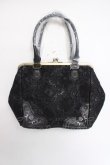 画像1: axes femme / がま口レース刺 バッグ  黒 Y-26-03-26-026-AX-BG-SZ-ZY (1)