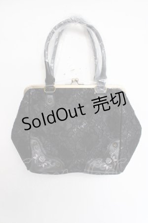画像: axes femme / がま口レース刺 バッグ  黒 Y-26-03-26-026-AX-BG-SZ-ZY