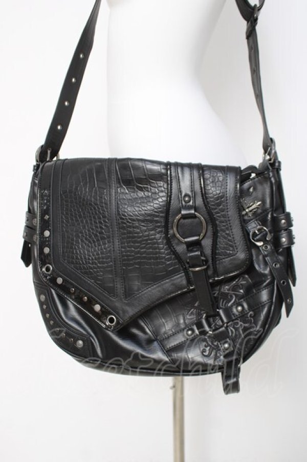 画像2: Ozz Croce / パイソン切替ショルダーバッグ  黒 Y-26-03-26-028-OO-BG-SZ-ZY (2)