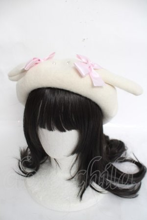 画像: Nile Perch / うさぎさんベレー帽  アイボリー Y-26-03-26-029-LO-ZA-SZ-ZY