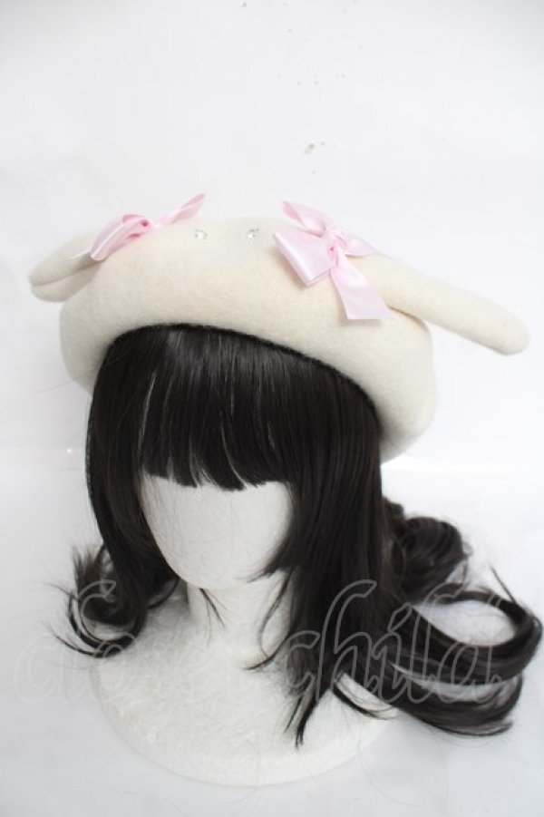 画像1: Nile Perch / うさぎさんベレー帽  アイボリー Y-26-03-26-029-LO-ZA-SZ-ZY (1)
