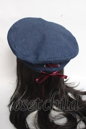 画像: axes femme / レースアップデニムベレー  インディゴ Y-26-03-26-032-AX-AC-SZ-ZY