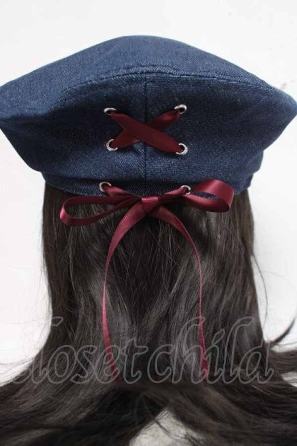画像4: axes femme / レースアップデニムベレー  インディゴ Y-26-03-26-032-AX-AC-SZ-ZY (4)