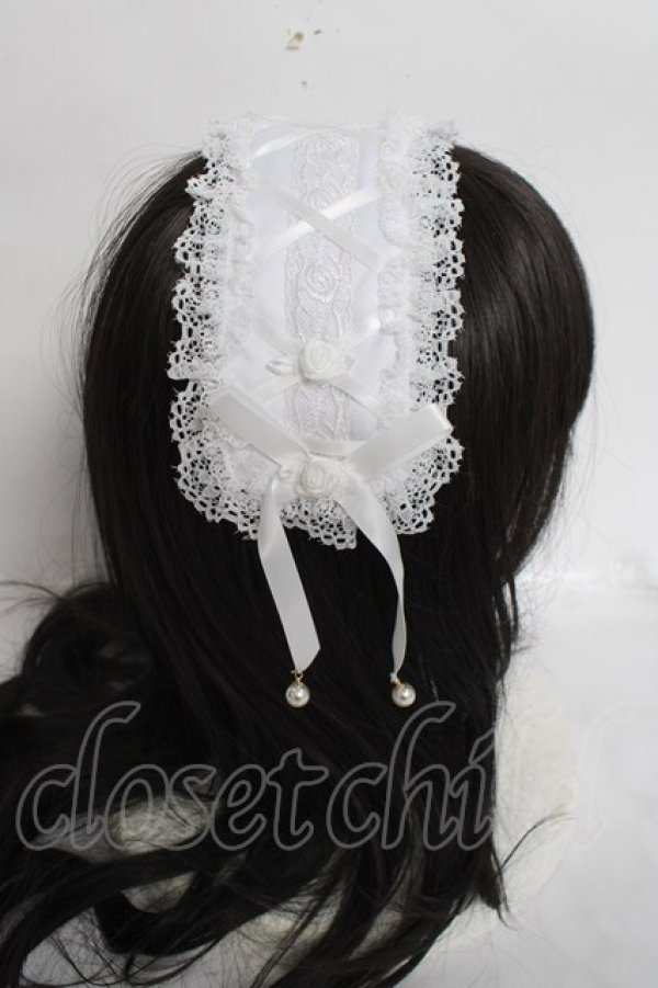 画像3: axes femme / レースアップヘッドドレス  白 Y-26-03-26-034-AX-AC-SZ-ZY (3)