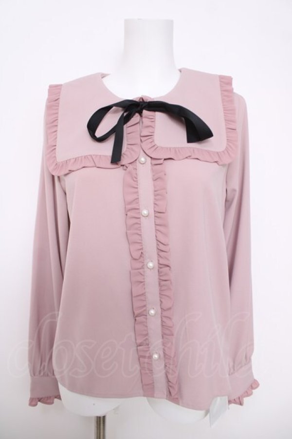 画像1: Amavel / スクエアカラーリボンタイブラウス M ピンク Y-26-03-28-046-CA-BL-SZ-ZY (1)