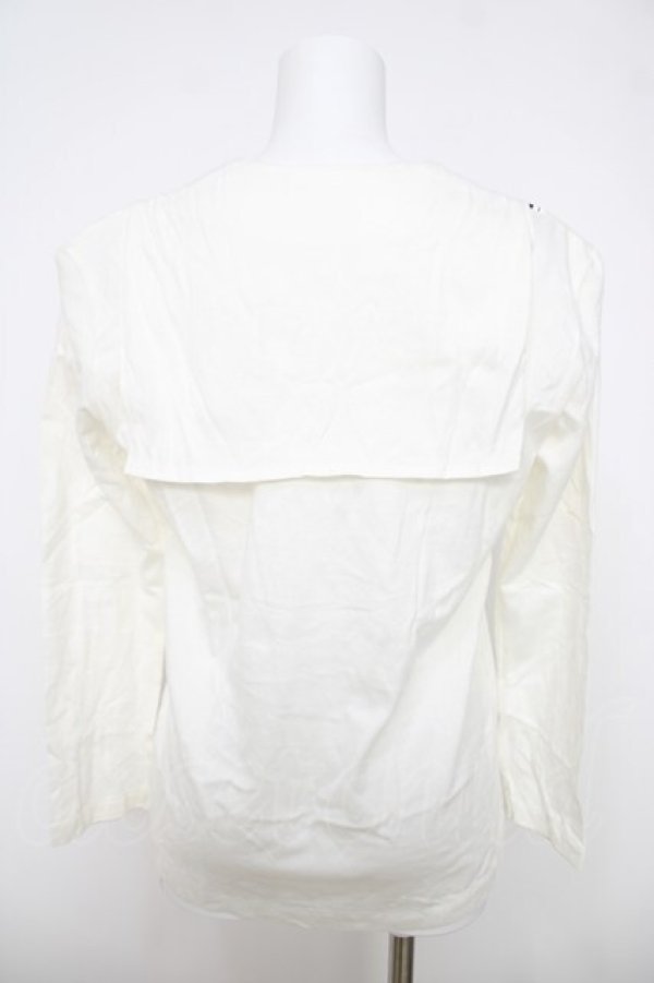 画像2: INGEBORG / リボンスカーフptセーラー衿カットソー  オフ Y-26-03-28-051-LO-BL-SZ-ZY (2)
