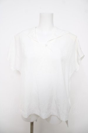 画像: INGEBORG / セーラー襟ブラウス  白 Y-26-03-28-052-LO-BL-SZ-ZY