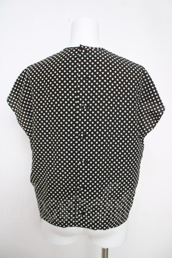 画像2: INGEBORG / リボン付きドットブラウス  黒 Y-26-03-28-059-LO-BL-SZ-ZY (2)