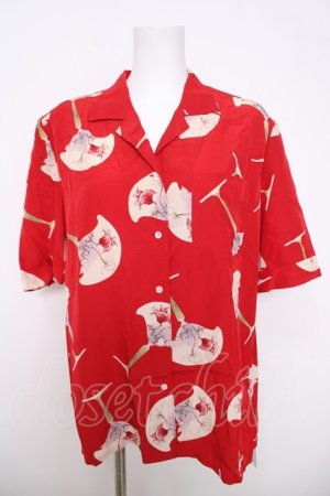 画像: INGEBORG / アンティークガラス柄シャツ  赤 Y-26-03-28-063-LO-BL-SZ-ZY