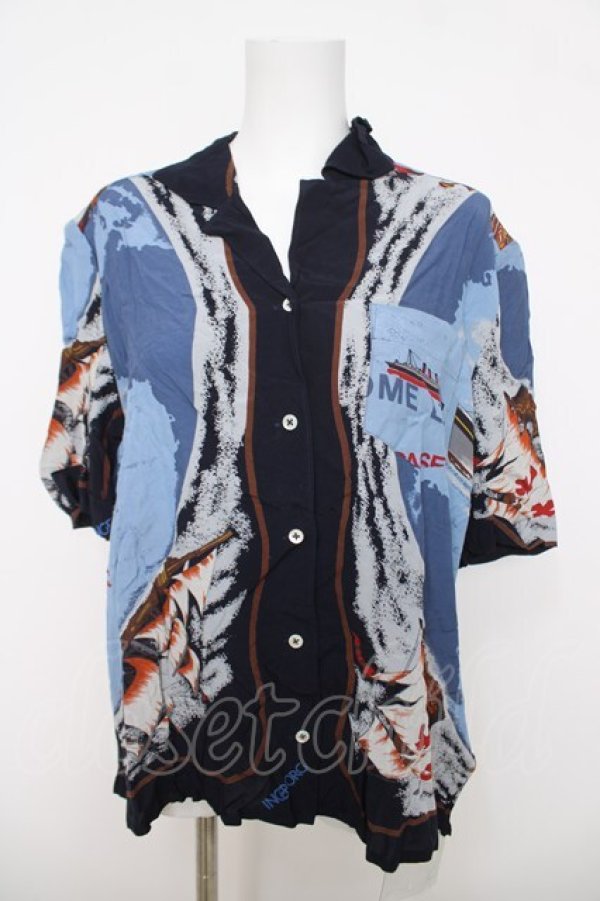 画像1: INGEBORG / 航海柄ブラウス F 紺 Y-26-03-28-068-LO-BL-SZ-ZY (1)