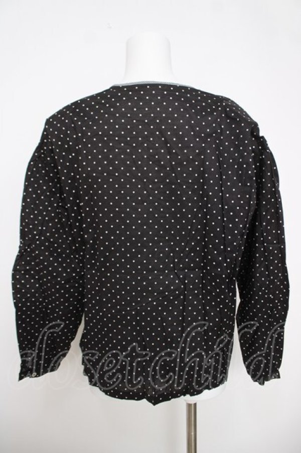 画像2: INGEBORG / リボン付きドットブラウス  黒 Y-26-03-28-074-LO-BL-SZ-ZY (2)