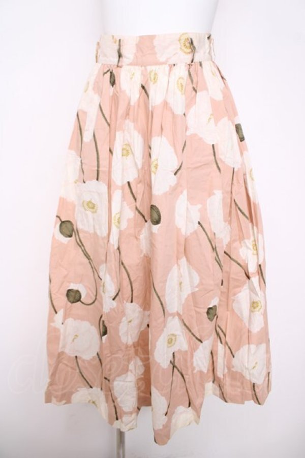 画像1: INGEBORG / ポピー柄スカート  ピンク Y-26-03-28-076-LO-SK-SZ-ZY (1)