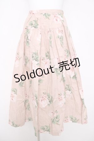 画像: INGEBORG / バラ柄スカート  ピンク Y-26-03-28-078-LO-SK-SZ-ZY