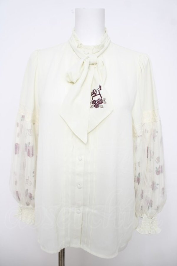 画像1: axes femme / 眠れる森の美女ブラウス M 生成り Y-26-03-28-009-AX-BL-SZ-ZY (1)