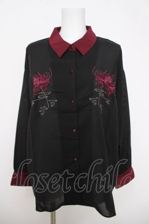 画像: axes femme / 彼岸花刺繍シャツ F 黒 Y-26-03-28-014-AX-BL-SZ-ZY