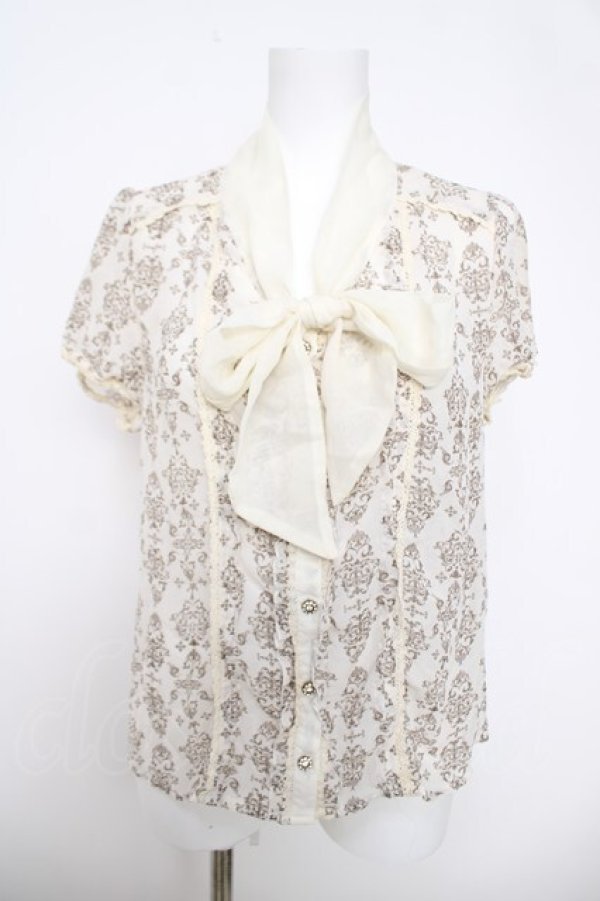 画像1: axes femme / オーナメント柄ブラウス M 生成り Y-26-03-28-016-AX-BL-SZ-ZY (1)
