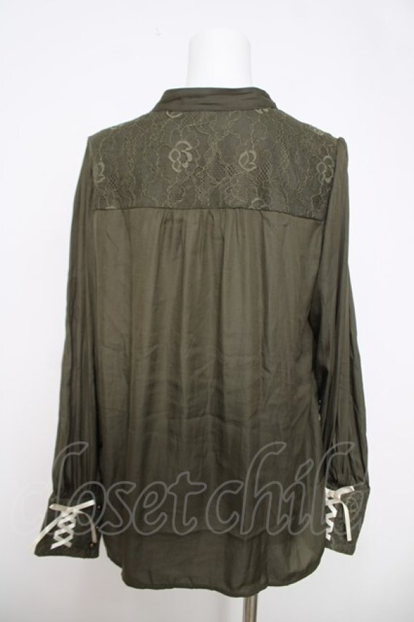 画像2: axes femme / 袖レースアップブラウス M グリーン Y-26-03-28-019-AX-TO-SZ-ZY (2)