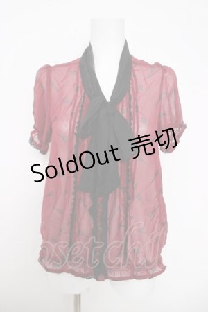 画像: axes femme / アンティークキーモチーフブラウス M ワイン Y-26-03-28-021-AX-BL-SZ-ZY