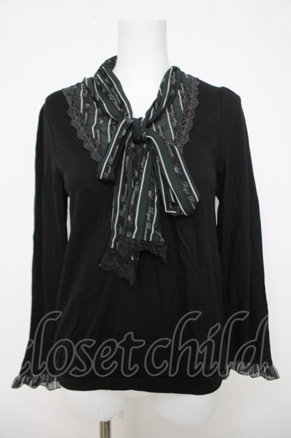 画像1: axes femme / レジメ柄ボータイPO M 黒 Y-26-03-28-025-AX-TO-SZ-ZY (1)