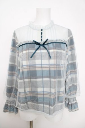 画像: axes femme POETIQUE / チュール重ねブラウス M グリーン Y-26-03-28-026-AX-BL-SZ-ZY