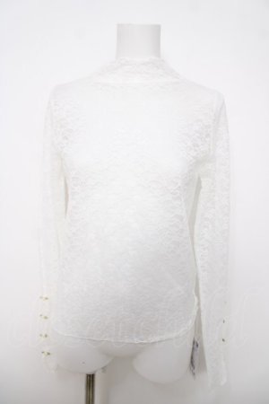 画像: axes femme / プチローズレーストップス F 白 Y-26-03-28-029-AX-TO-SZ-ZY