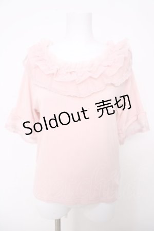 画像: axes femme / ドット×チュールフリルプルオーバー F ピンク Y-26-03-28-036-AX-TO-SZ-ZY