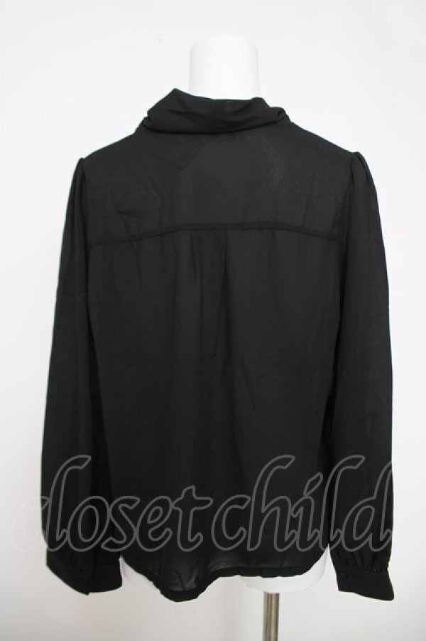 画像2: axes femme / 刺繍入りボータイブラウス M 黒 Y-26-03-28-044-AX-BL-SZ-ZY (2)