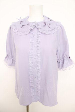 画像: axes femme kawaii / プチリボン半袖ブラウス M ラベンダー Y-26-03-30-001-AX-BL-SZ-ZY