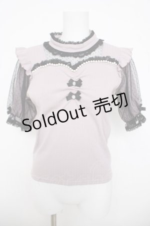 画像: NOEMIE / ドットチュールデコルテシアーカットソー  ピンク Y-26-03-30-049-LO-TO-SZ-ZY