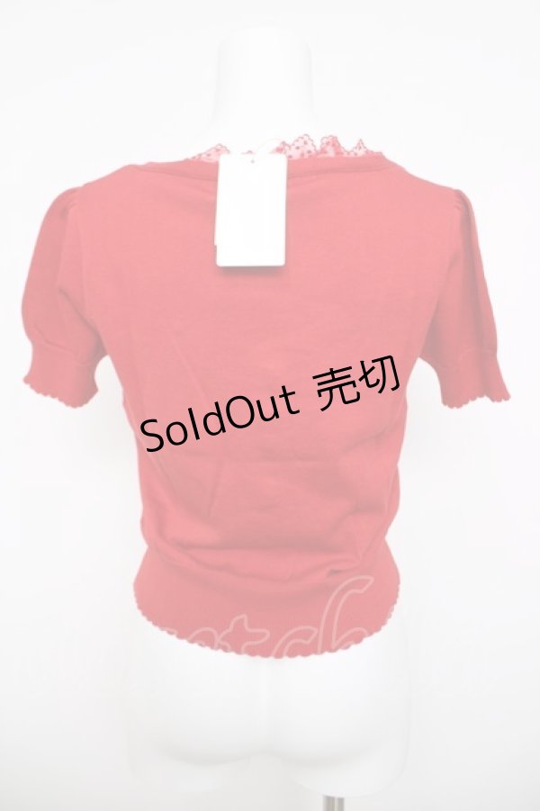 画像2: Emily Temple cute / プチリボン付ニットカーディガン  赤 Y-26-03-30-050-ET-TO-SZ-ZY (2)