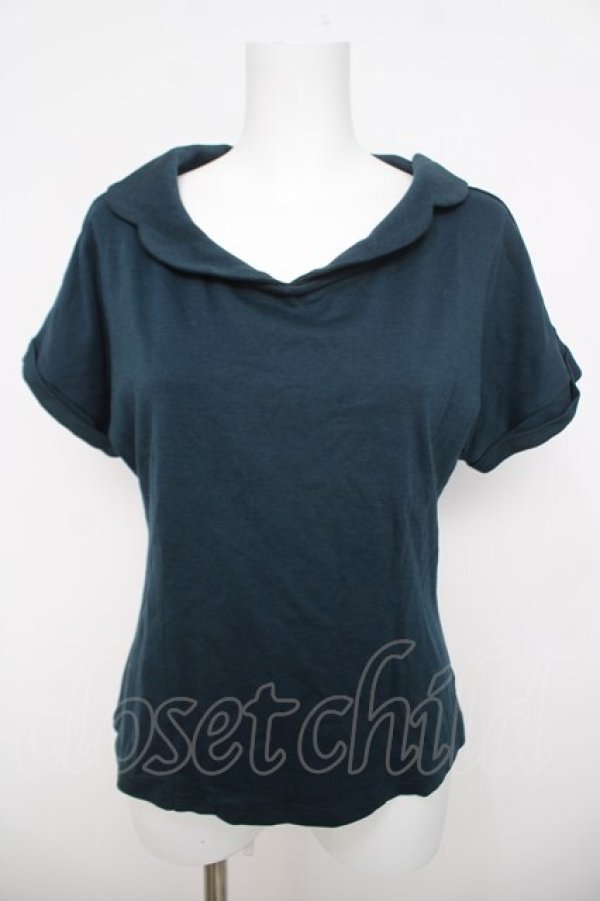 画像1: an another angelus / スカラップ衿フレンチスリーブT F グリーン Y-26-03-30-051-CA-TO-SZ-ZY (1)