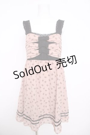 画像: axes femme / リボン柄フロッキーチュニ  ピンク Y-26-03-30-058-AX-OP-SZ-ZY