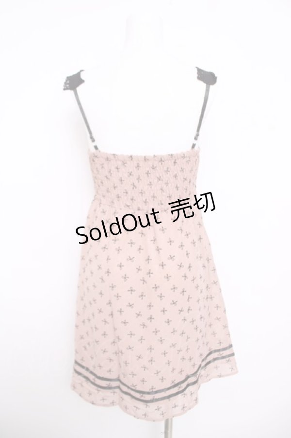 画像2: axes femme / リボン柄フロッキーチュニ  ピンク Y-26-03-30-058-AX-OP-SZ-ZY (2)