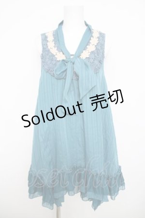 画像: axes femme / ボウタイストライプチュニック M グリーン Y-26-03-30-060-AX-OP-SZ-ZY