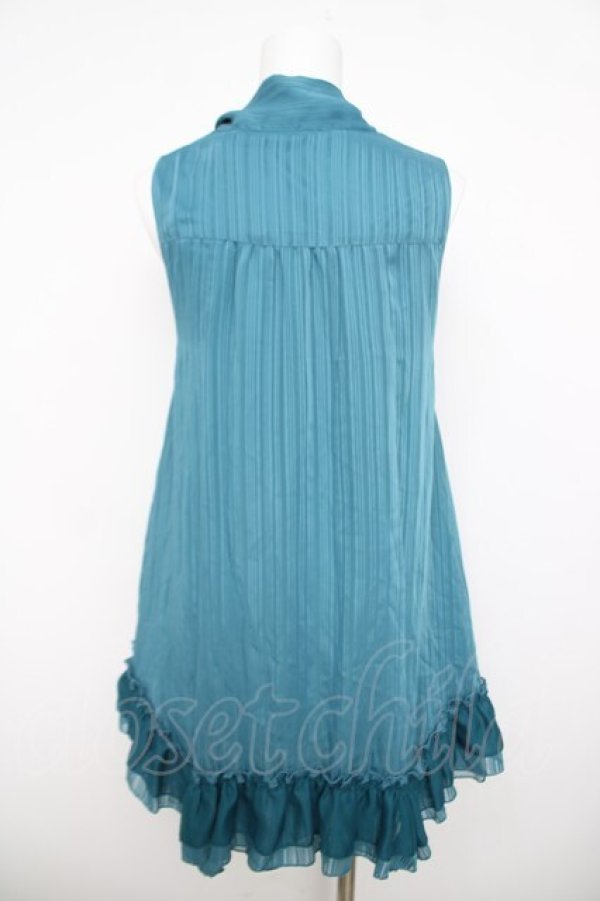 画像2: axes femme / ボウタイストライプチュニック M グリーン Y-26-03-30-060-AX-OP-SZ-ZY (2)