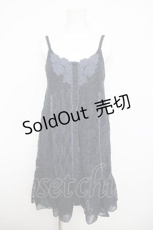 画像: axes femme / レース切替ノースリチュニ  紺 Y-26-03-30-061-AX-OP-SZ-ZY