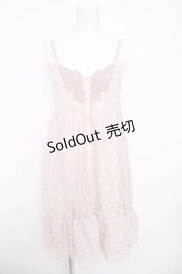 画像1: axes femme / レース切替ノースリチュニ  ピンク Y-26-03-30-063-AX-OP-SZ-ZY (1)