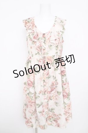 画像: axes femme / 大花柄スリット入りワンピース  生成り Y-26-03-30-068-AX-OP-SZ-ZY