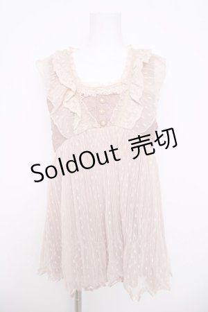 画像: axes femme / レース切替ノースリーブトップス  ピンク Y-26-03-30-070-AX-TO-SZ-ZY