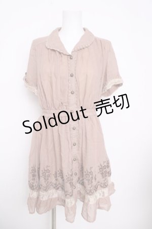 画像: axes femme / 刺 ワンピース  ベージュ Y-26-03-30-073-AX-CO-SZ-ZY