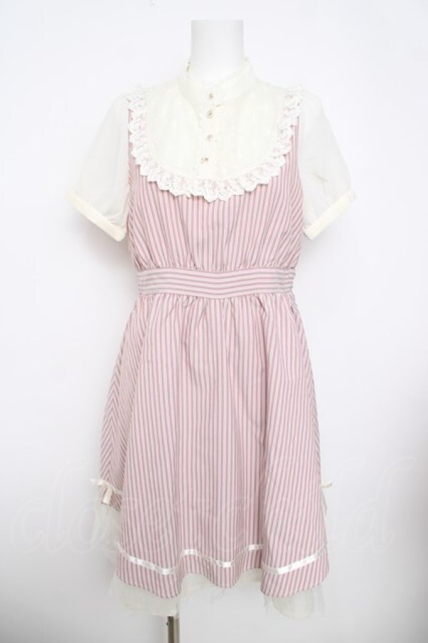 画像1: axes femme POETIQUE / ブロッキングストライプワンピース  ピンク Y-26-03-30-074-AX-OP-SZ-ZY (1)