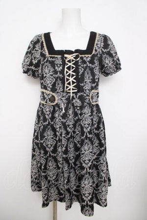 画像: axes femme / スムースオーナメント柄チュニ  黒 Y-26-03-30-075-AX-OP-SZ-ZY