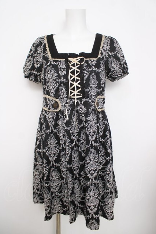 画像1: axes femme / スムースオーナメント柄チュニ  黒 Y-26-03-30-075-AX-OP-SZ-ZY (1)