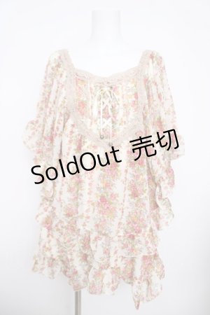画像: axes femme / 花柄シフォンチュニ  生成り Y-26-03-30-076-AX-TO-SZ-ZY