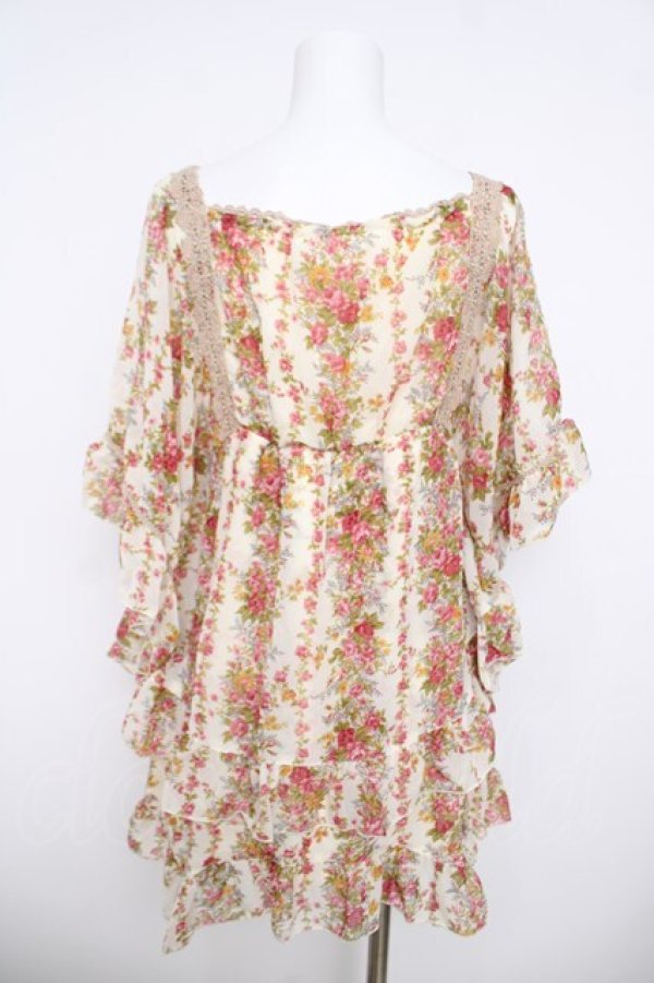 画像2: axes femme / 花柄シフォンチュニ  生成り Y-26-03-30-076-AX-TO-SZ-ZY (2)