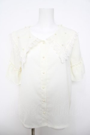 画像: axes femme / パールビッグ襟ブラウス M 生成り Y-26-03-30-007-AX-BL-SZ-ZY